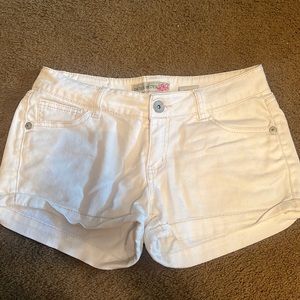 White denim shorts